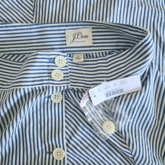 NWT J Crew sz 2 striped button front skirt - Picture 4 of 4